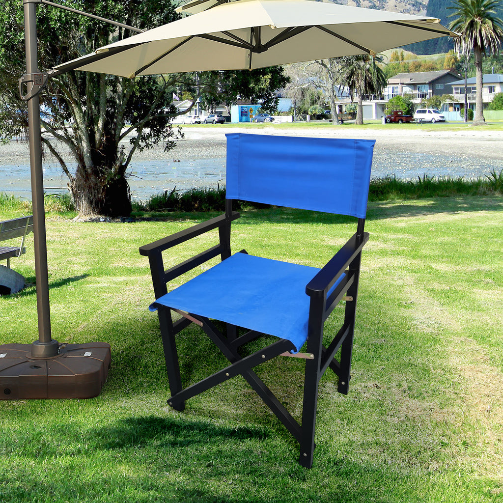 Folding Chair Wooden Director Chair Canvas Folding Chair - 2pcs/set
