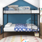 Twin Over Twin Bunk Bed, Metal Frame with Ladder