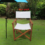 Folding Chair Wooden Director Chair Canvas - 2pcs/set