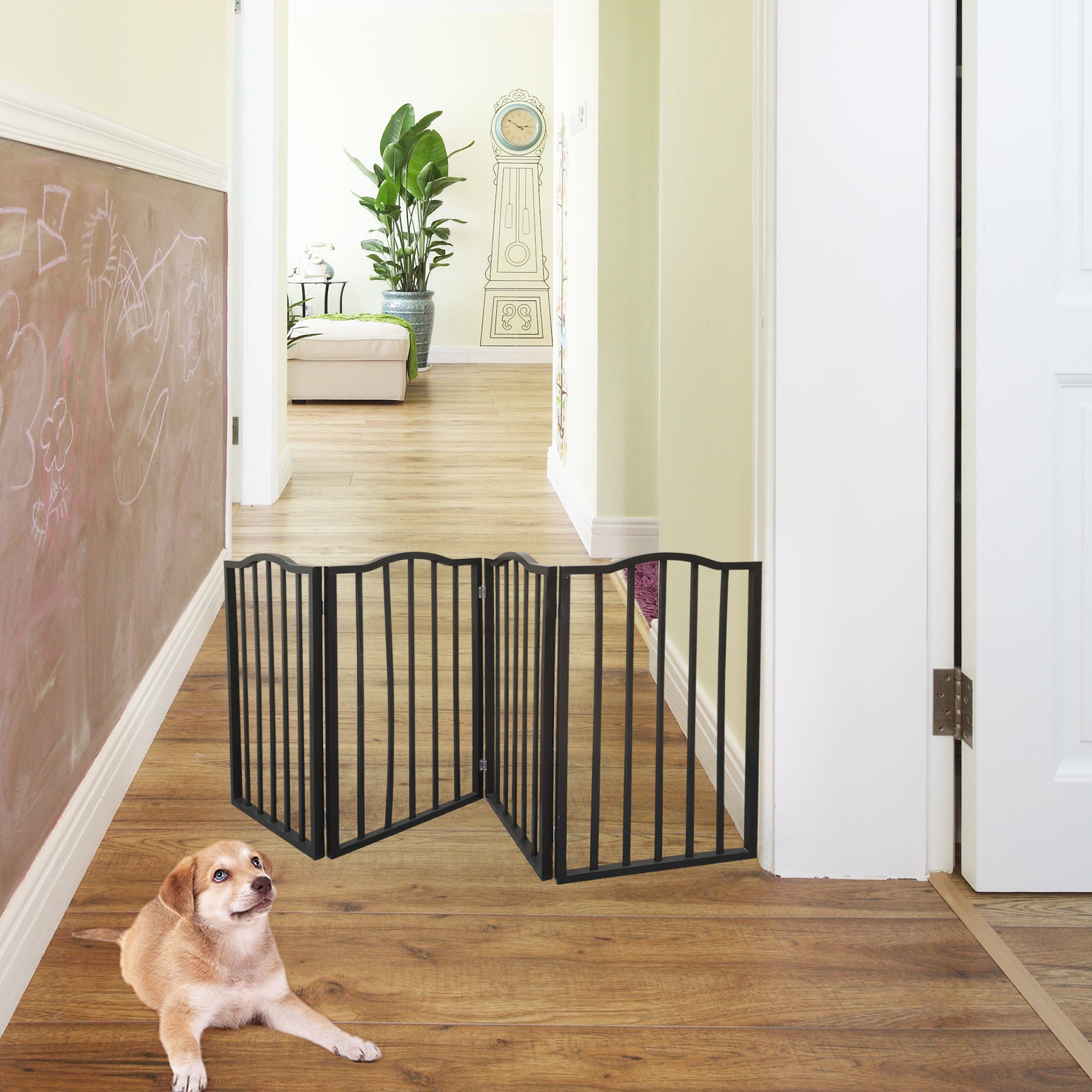 Freestanding Folding Pet Gate for Doorways and Stairs