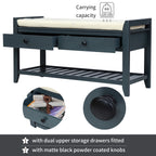 TREXM Shoe Rack with Cushioned Seat and Drawers