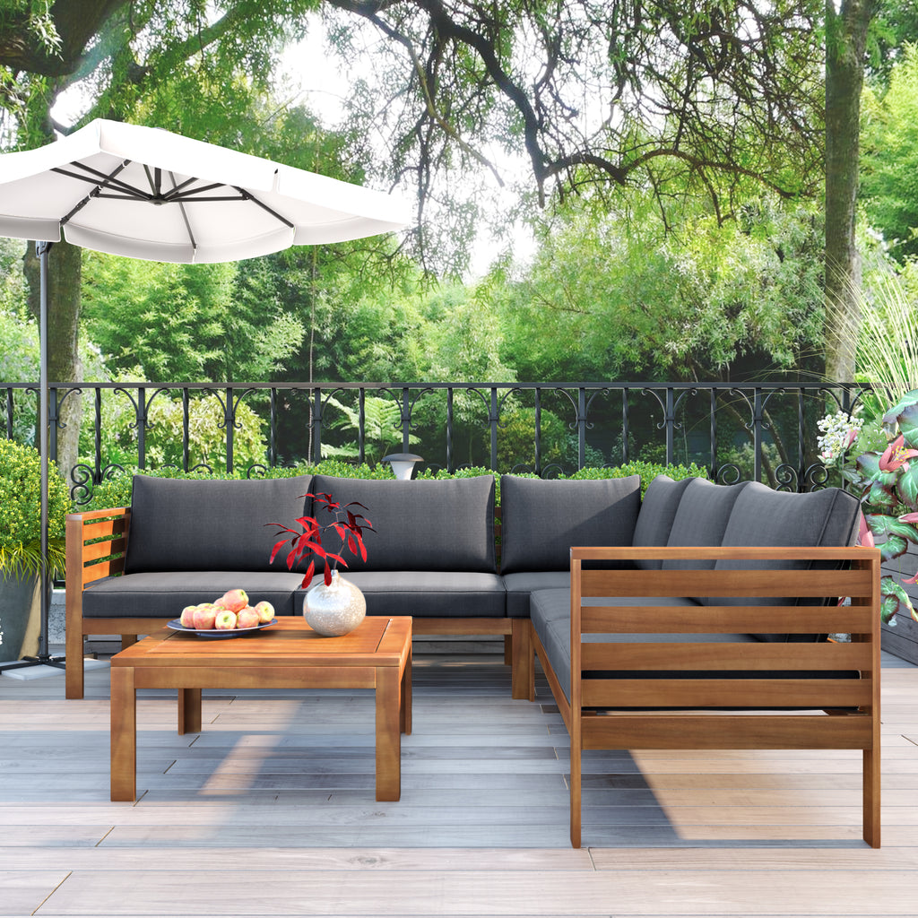 Wood Structure Outdoor Sofa Set