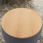 Round Storage Ottoman - Dark