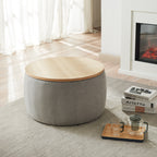 Round Storage Ottoman - Dark
