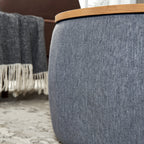 Round Storage Ottoman - Dark