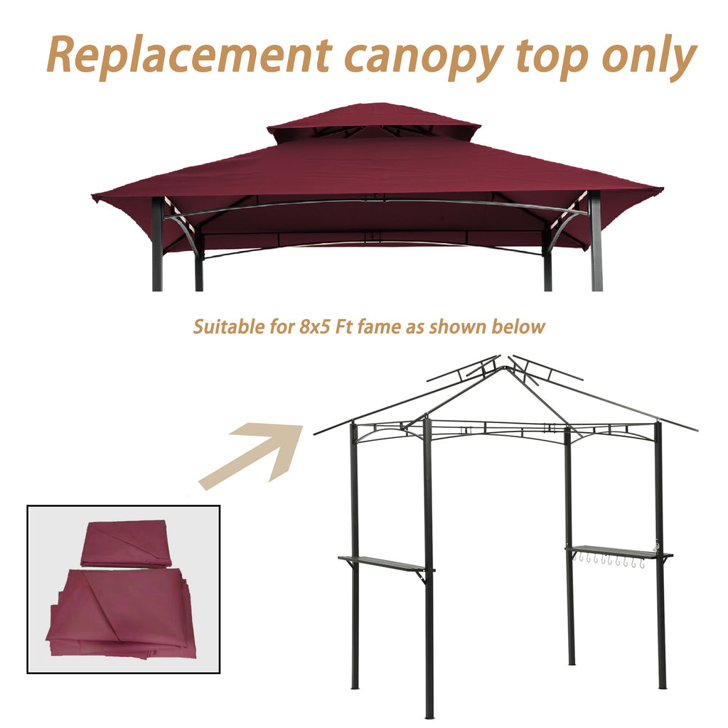 8x5Ft Grill Gazebo Replacement Canopy