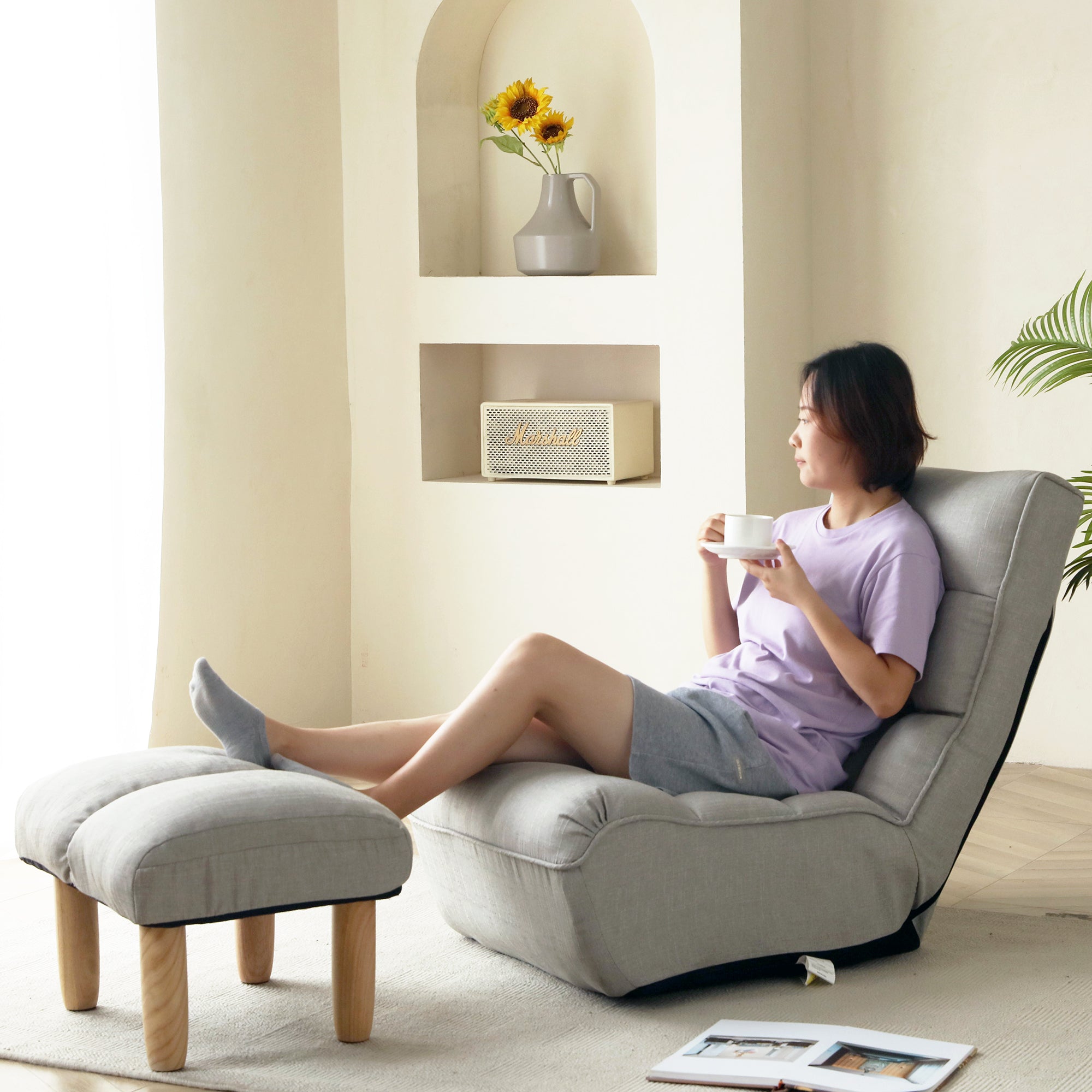 Lazy Sofa Balcony Leisure Chair - Foldable Reclining Design