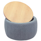 Round Storage Ottoman - Dark