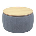 Round Storage Ottoman - Dark