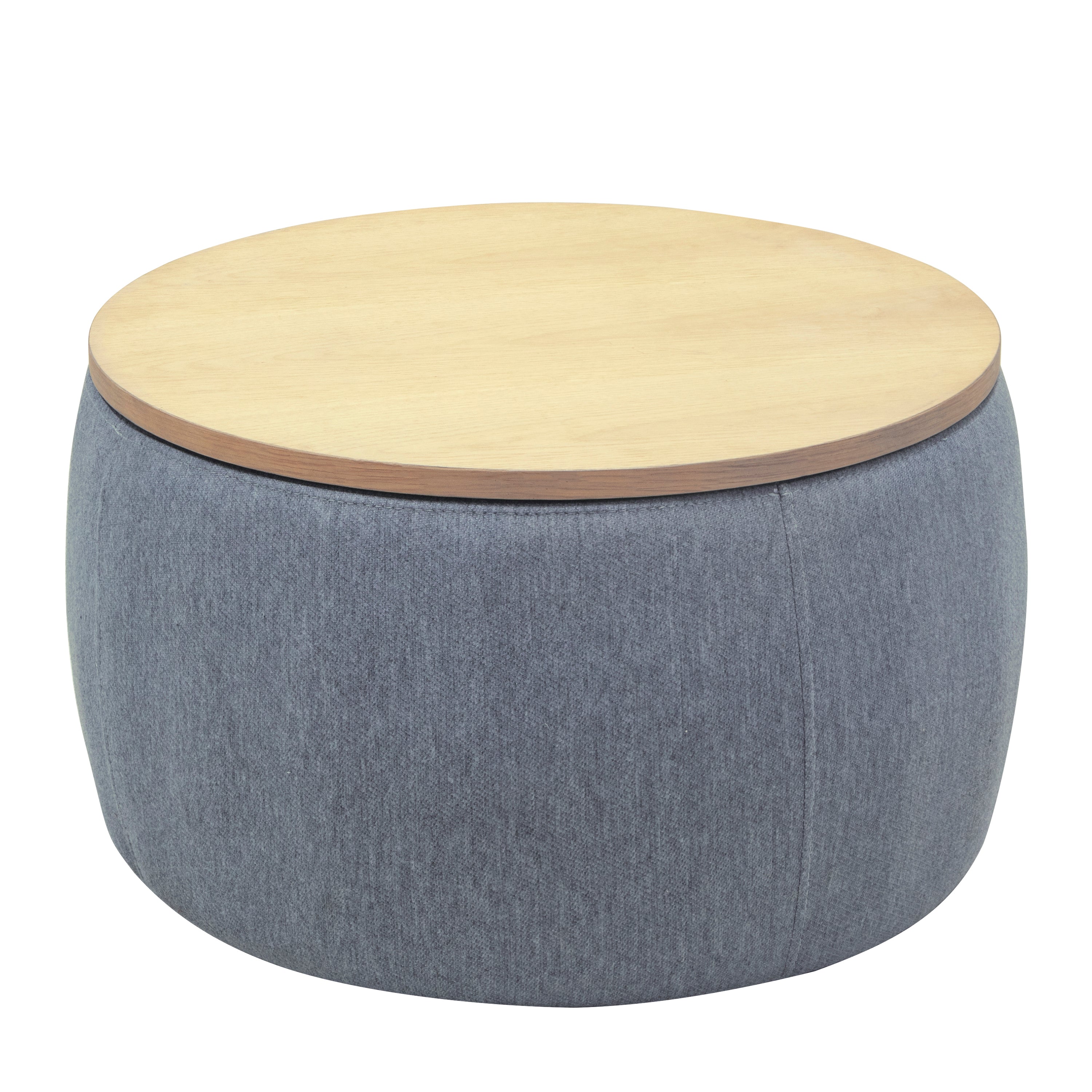Round Storage Ottoman - Dark