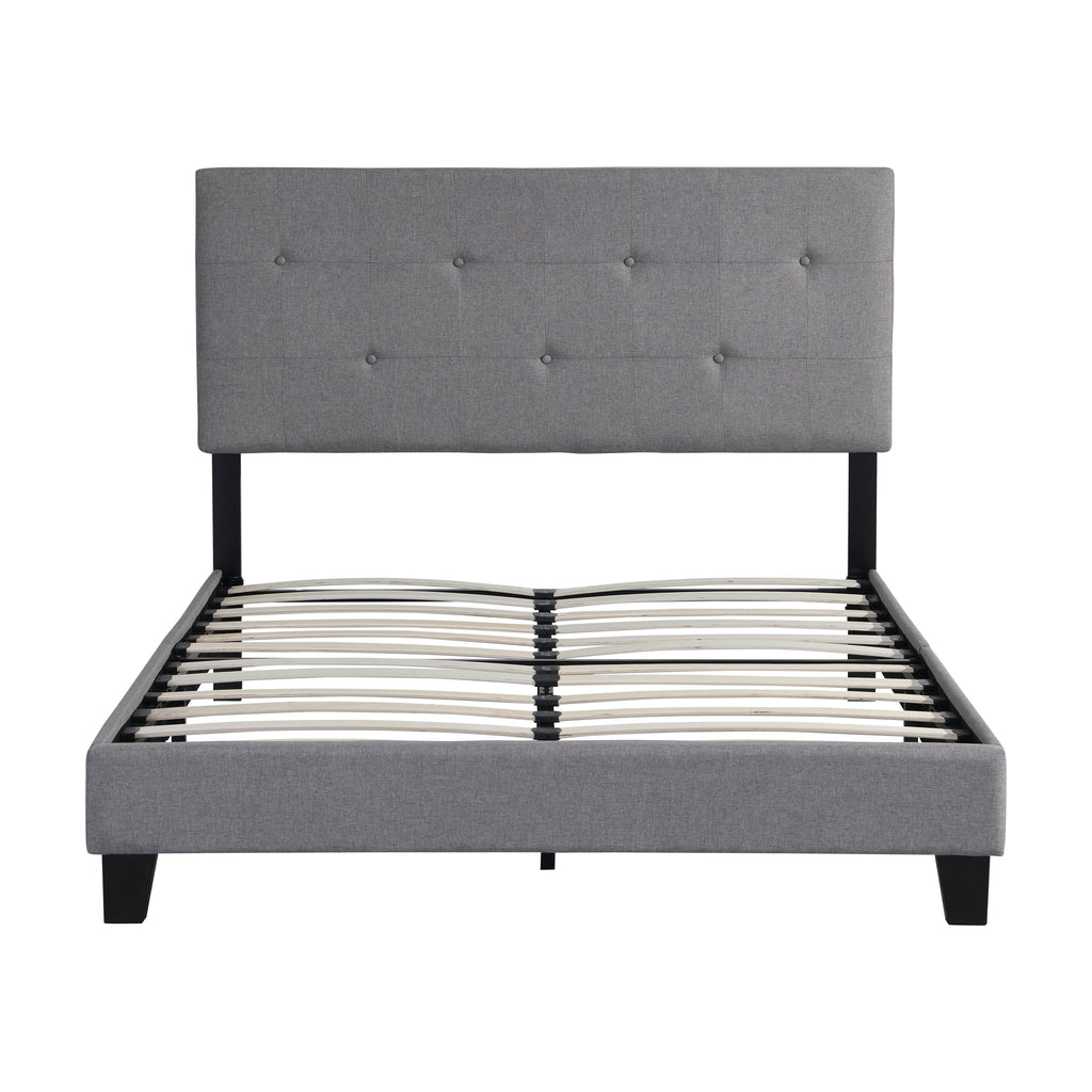 Full Size Upholstered Platform Bed Frame with Modern Button Tufted