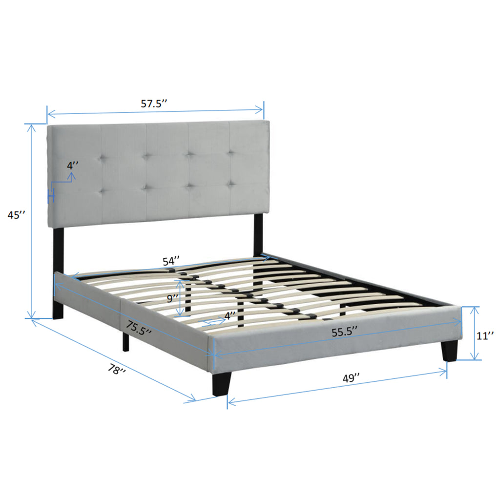 Full Size Upholstered Platform Bed Frame