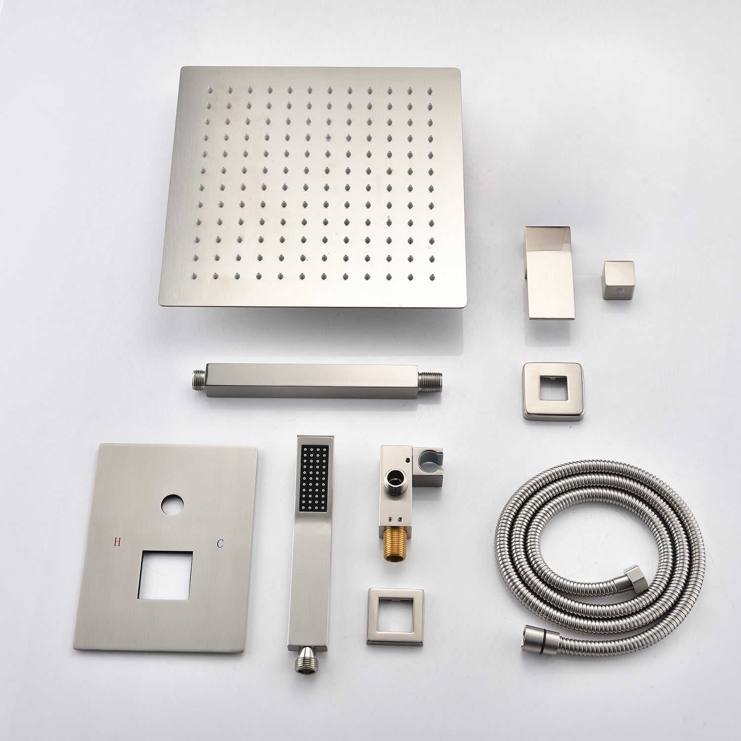 Ceiling Mounted Shower System Combo Set with Handheld and 16" Shower Head