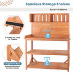 TOPMAX 65" Large Wooden Farmhouse Rustic Outdoor Potting Bench