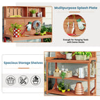 TOPMAX 65" Large Wooden Farmhouse Rustic Outdoor Potting Bench