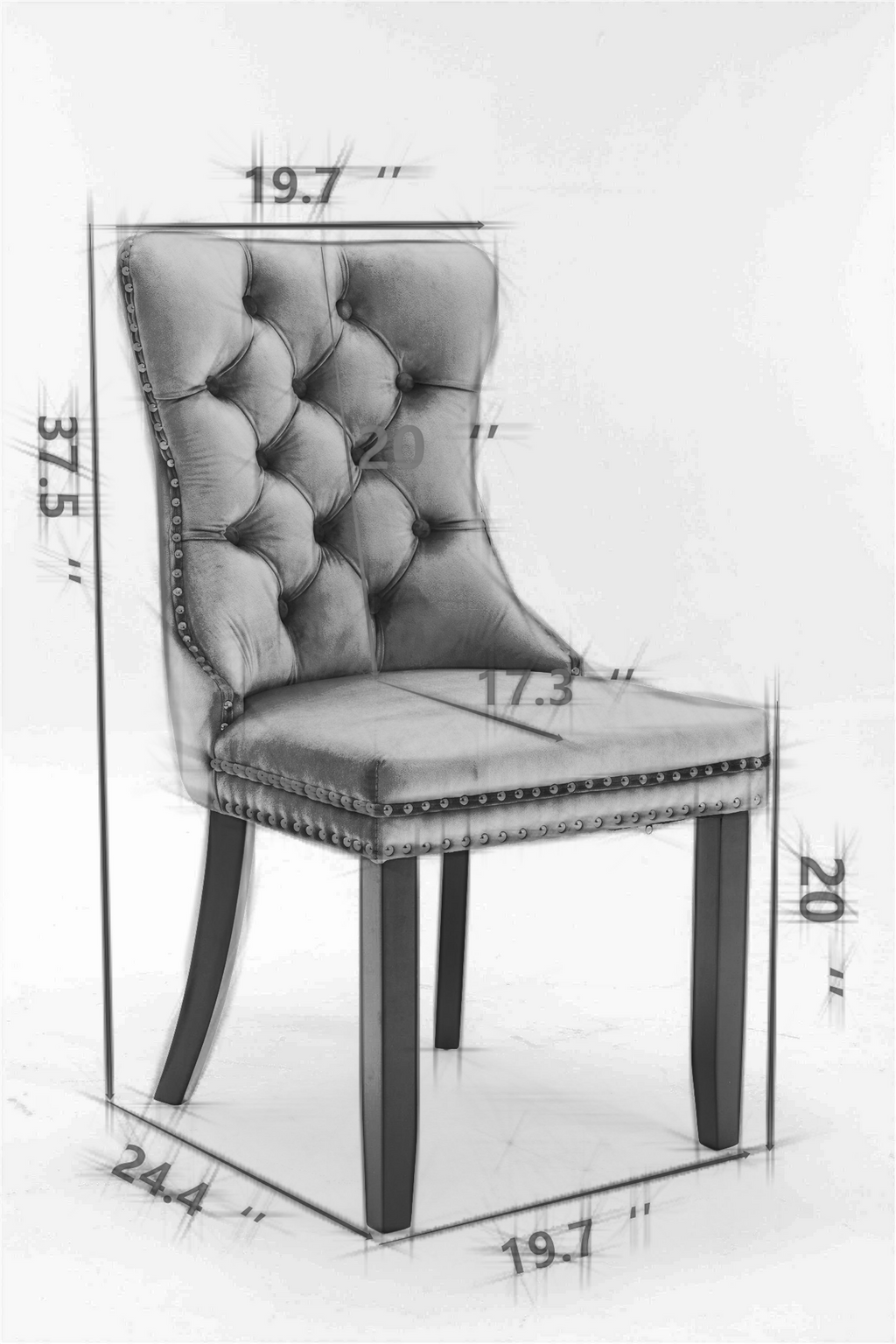 Nikki Collection Modern Upholstered Dining Chair Set