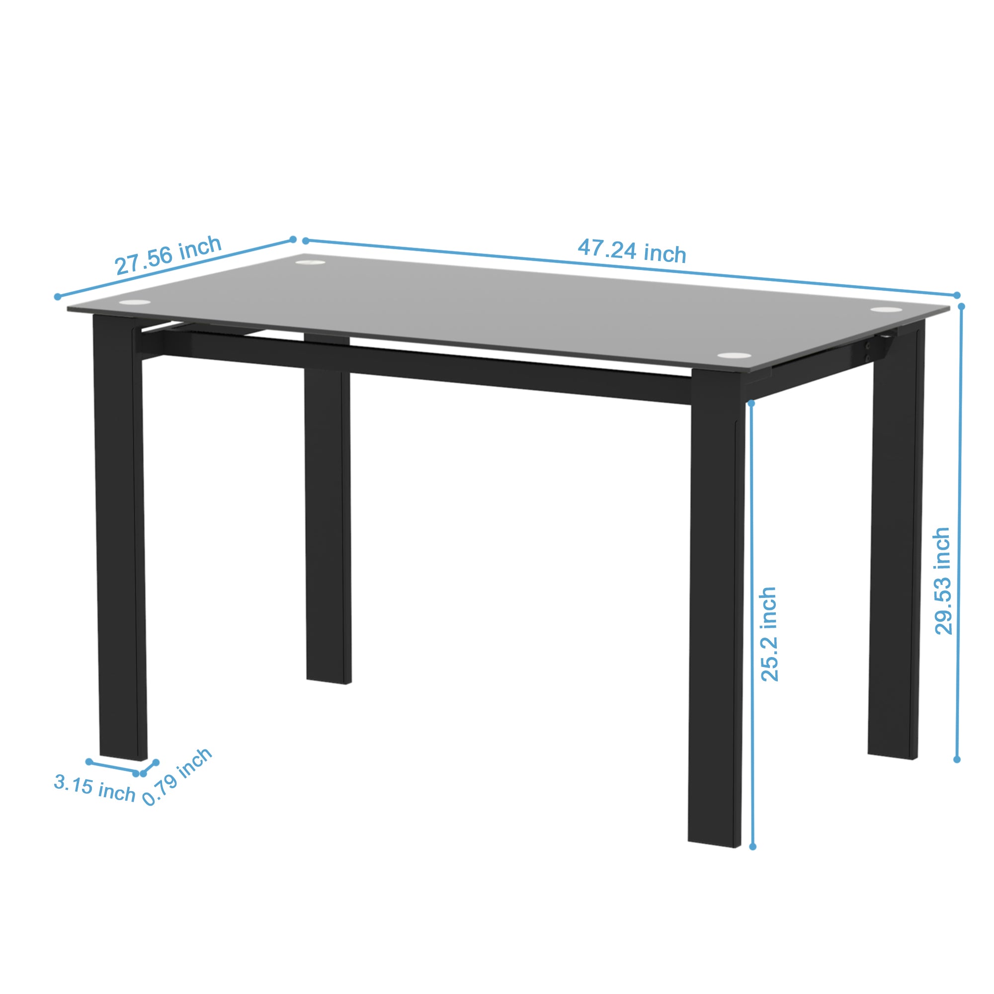 Modern Tempered Glass Dining Table