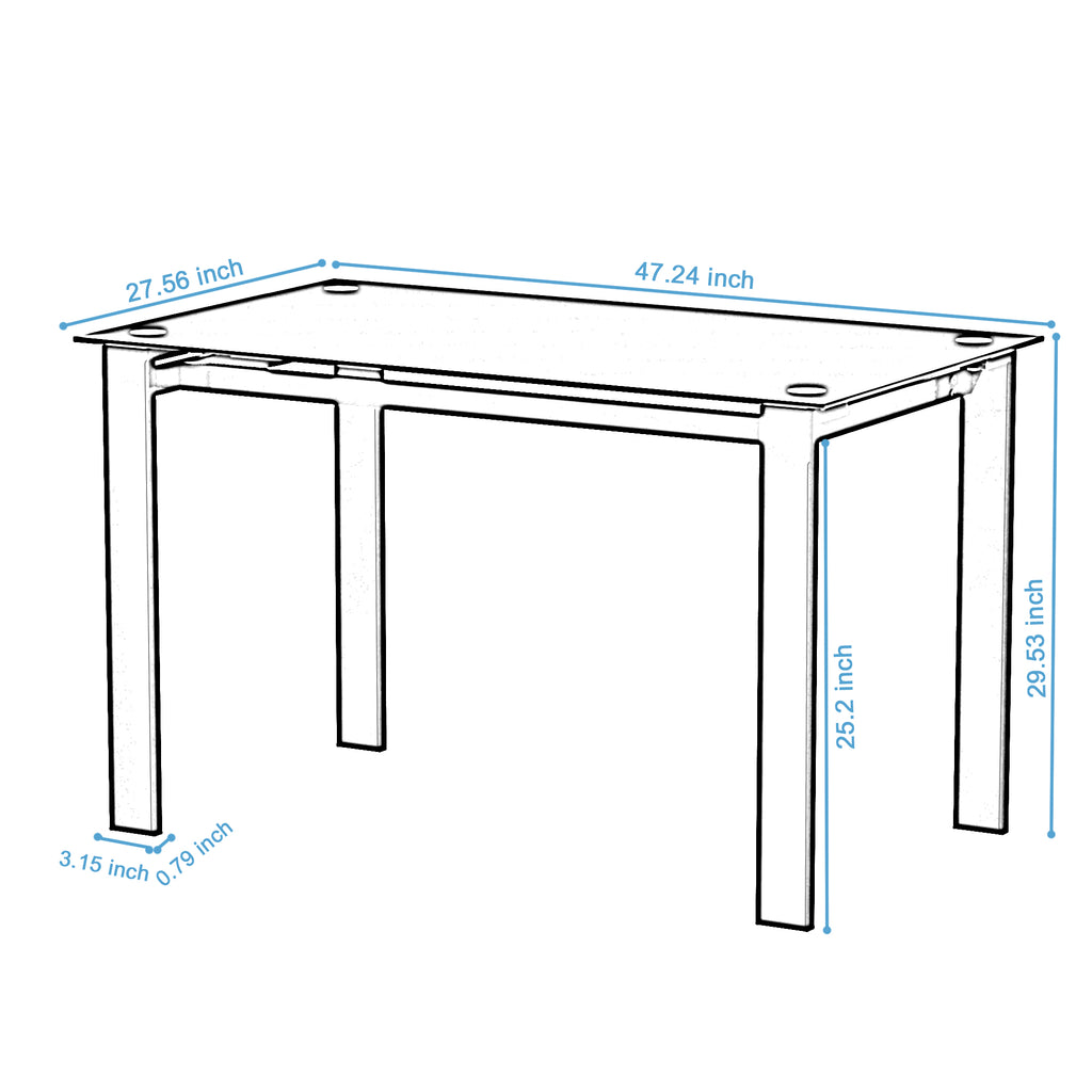 Modern Tempered Glass Dining Table