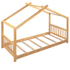 Twin Size House Platform Bed with Headboard and Footboard