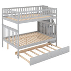 Full Over Full Bunk Bed with Trundle and Staircase
