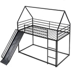 Twin Over Twin House Bunk Bed with Ladder and Slide