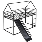 Twin Over Twin House Bunk Bed with Ladder and Slide