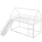 Twin Over Twin House Bunk Bed with Ladder and Slide