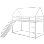 Twin Over Twin House Bunk Bed with Ladder and Slide