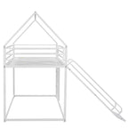Twin Over Twin House Bunk Bed with Ladder and Slide