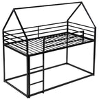 Twin Over Twin House Bunk Bed with Built-in Ladder