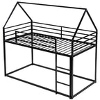 Twin Over Twin House Bunk Bed with Built-in Ladder