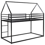 Twin Over Twin House Bunk Bed with Built-in Ladder