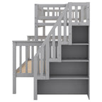 Twin Over Full Stairway Bunk Bed with Storage