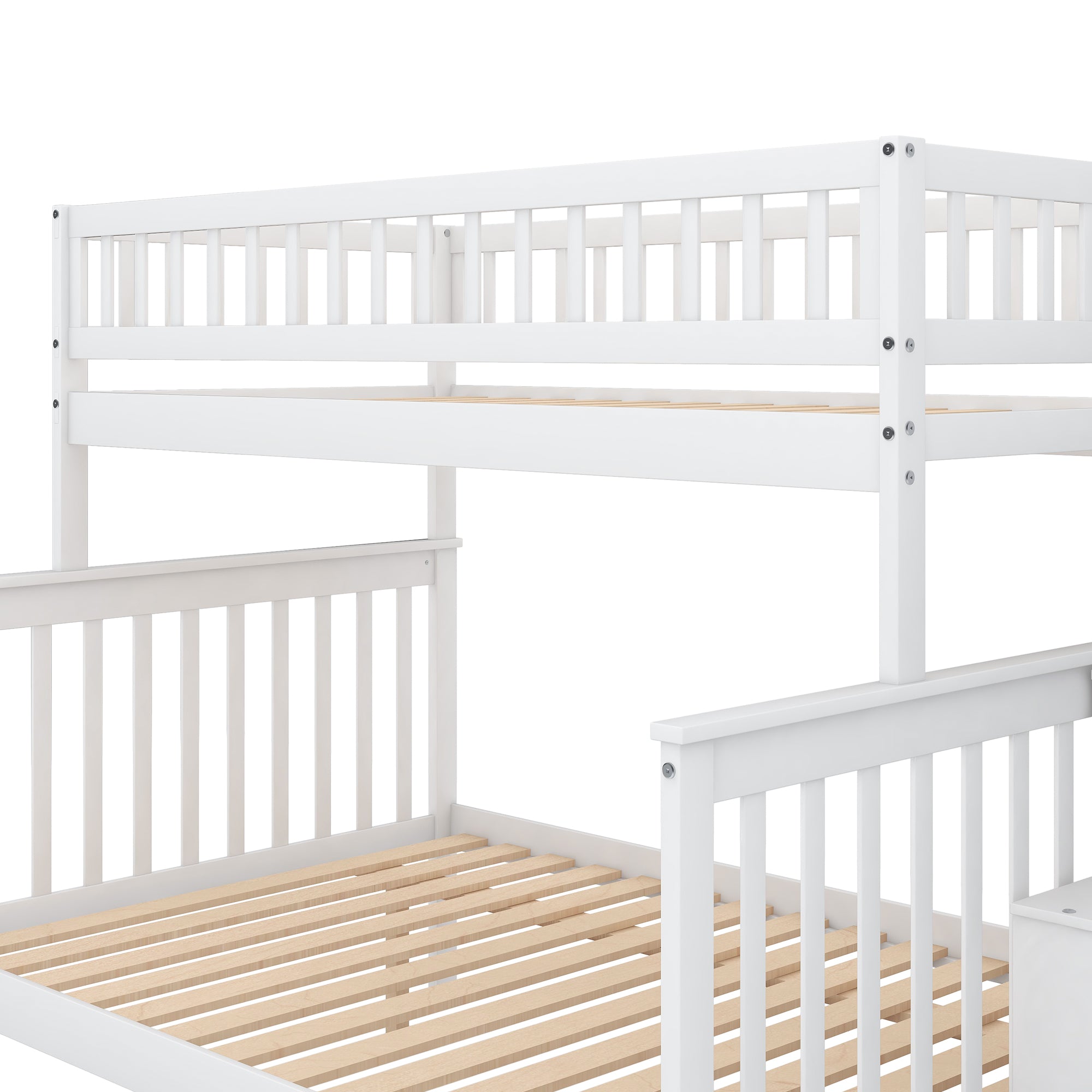 Twin Over Full Stairway Bunk Bed With Storage