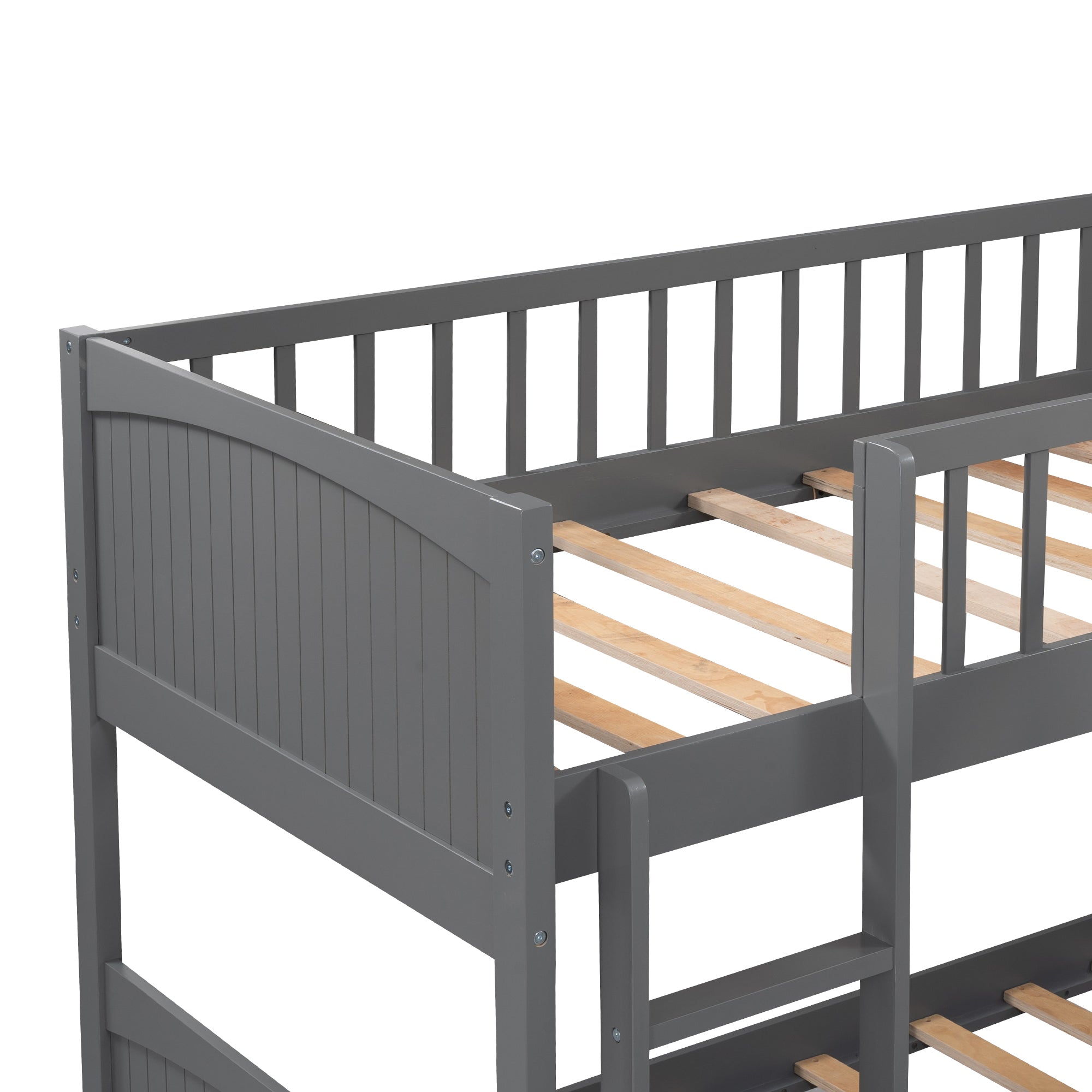 Twin Size Bunk Bed with a Loft Bed Attached, with Two Drawers