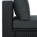 GO 7-Piece Outdoor Wicker Sofa Set with Striped Cushions