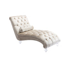 Velvet Chaise Lounge Indoor, Button-Tufted Upholstered Chaise Lounge Chair