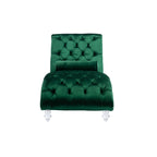 Velvet Chaise Lounge Indoor Chair (Emerald Velvet)