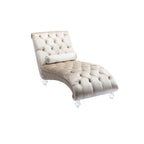 Velvet Chaise Lounge Indoor, Button-Tufted Upholstered Chaise Lounge Chair