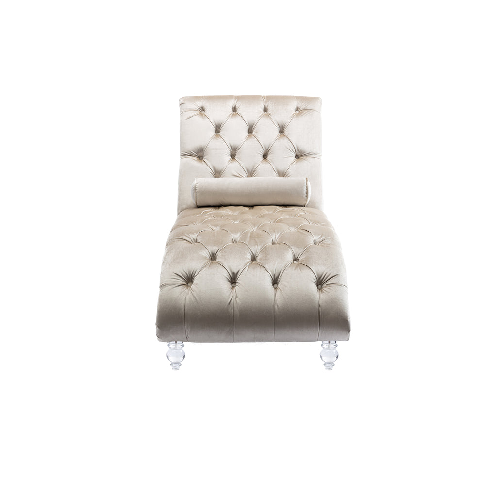 Velvet Chaise Lounge Indoor, Button-Tufted Upholstered Chaise Lounge Chair