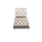 Velvet Chaise Lounge Indoor, Button-Tufted Upholstered Chaise Lounge Chair
