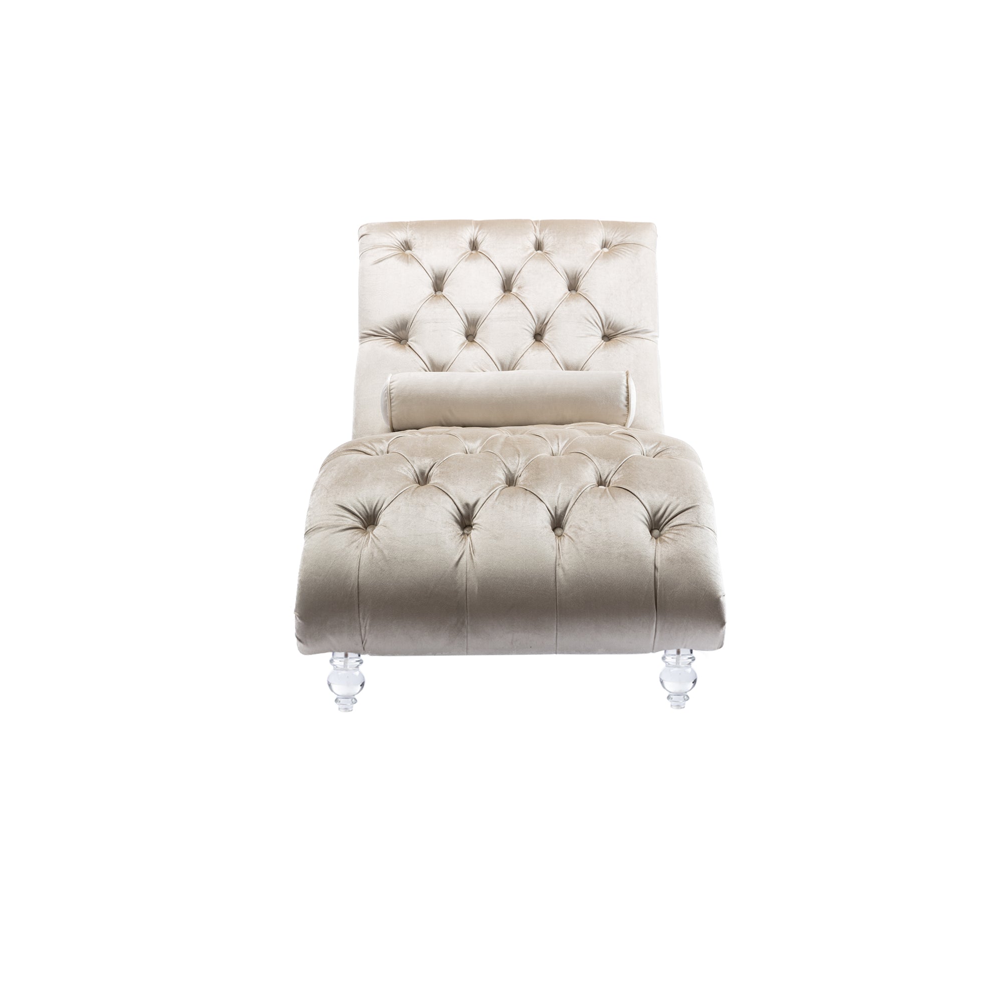 Velvet Chaise Lounge Indoor, Button-Tufted Upholstered Chaise Lounge Chair