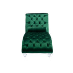 Velvet Chaise Lounge Indoor Chair (Emerald Velvet)