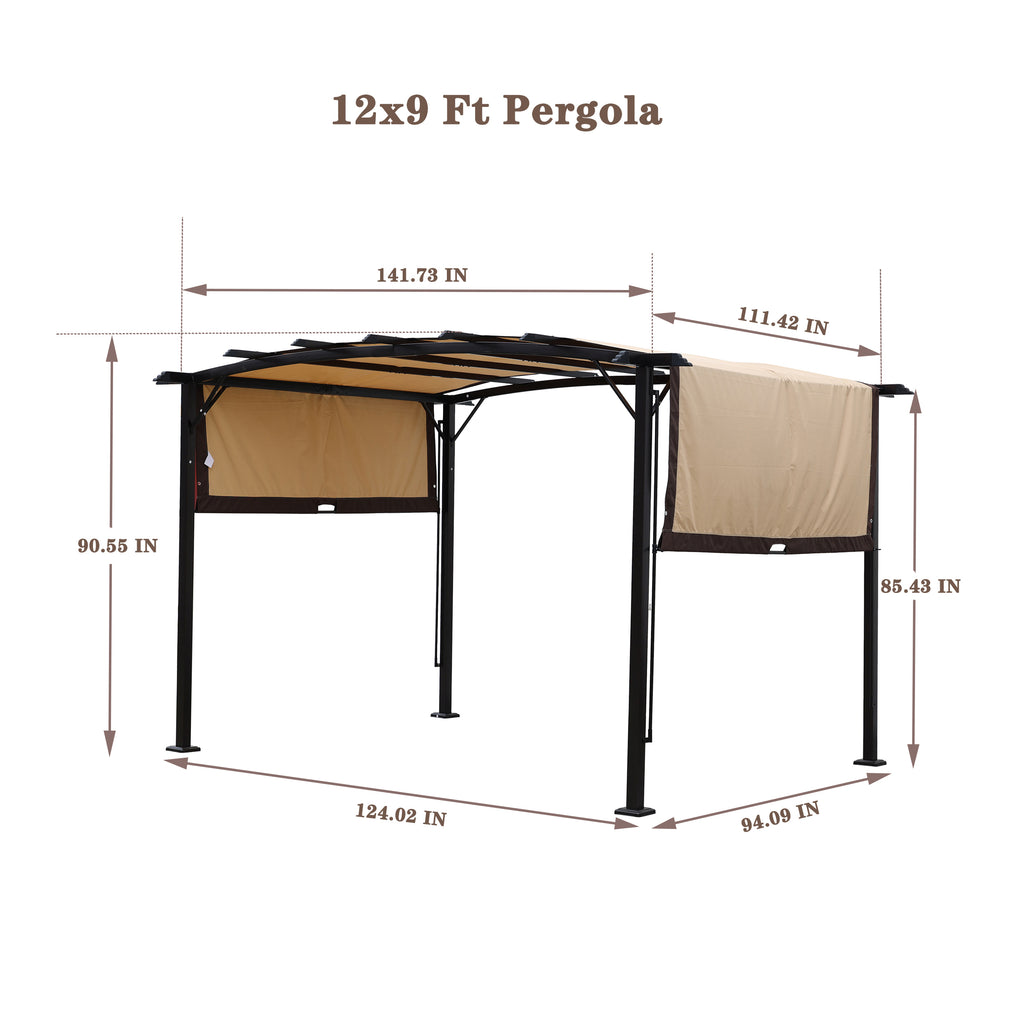 12 x 9 Ft Outdoor Pergola Patio Gazebo