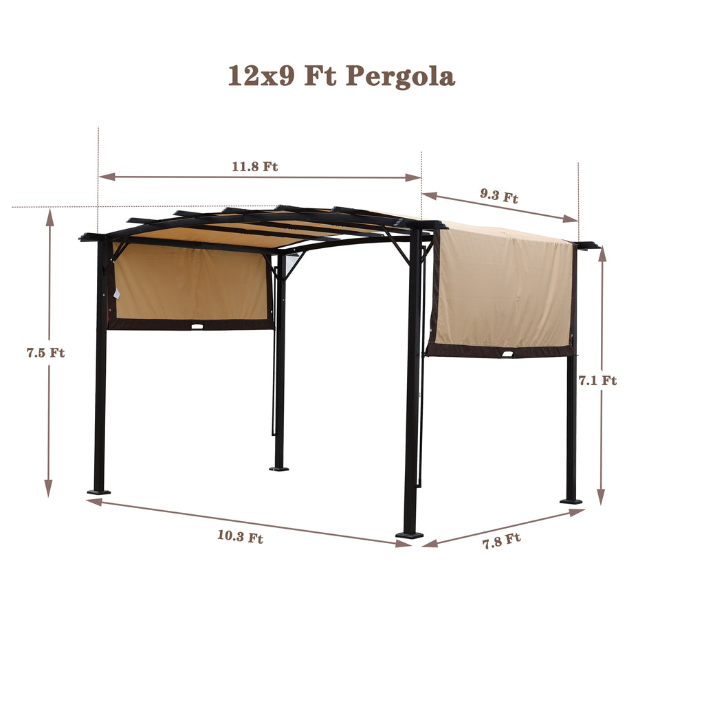 12 x 9 Ft Outdoor Pergola Patio Gazebo