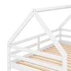 Twin Over Twin Low Bunk Bed with Ladder - White