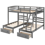 Full Over Twin & Twin Bunk Bed with Drawers