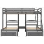 Full Over Twin & Twin Bunk Bed with Drawers