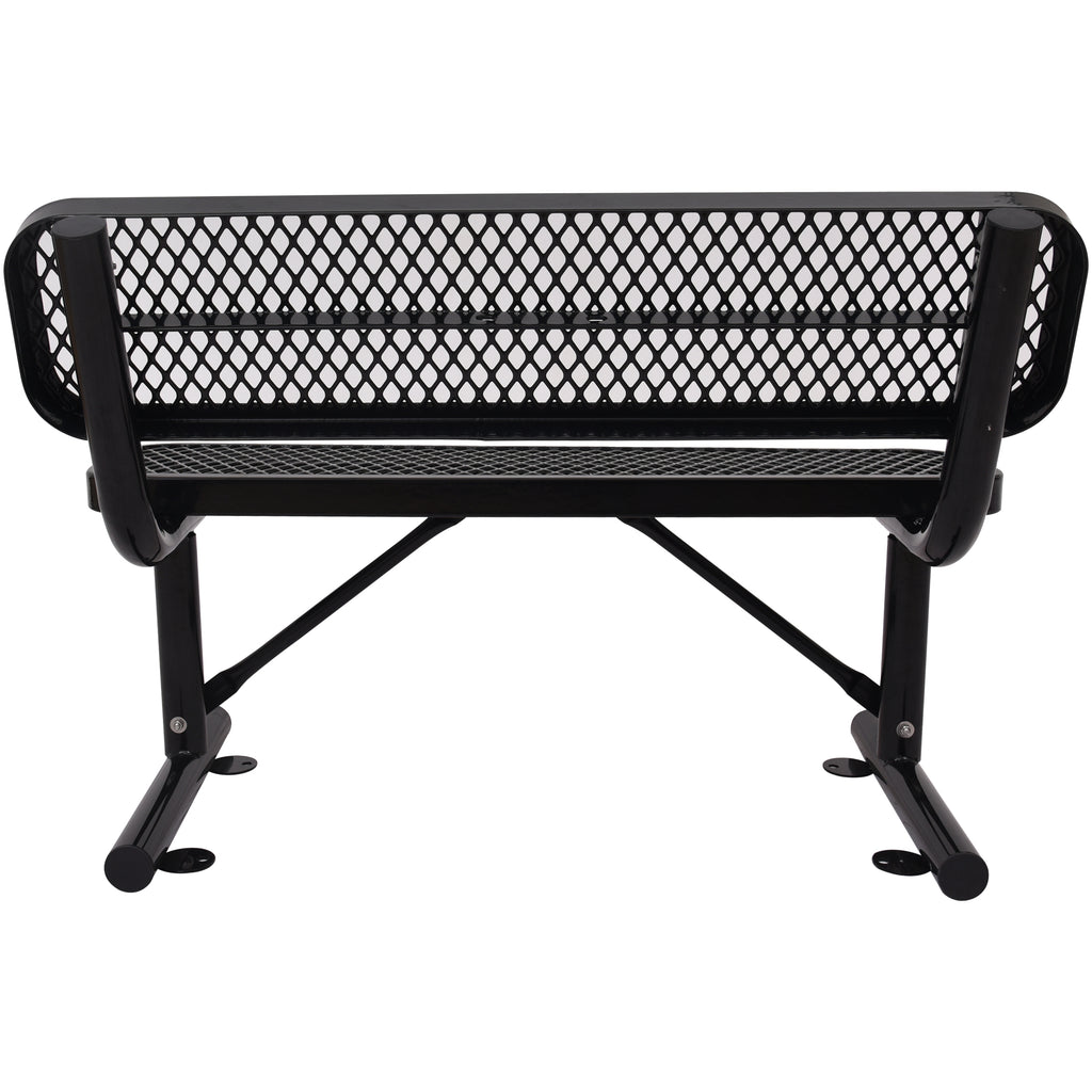 4 Ft. Outdoor Steel Bench With Backrest