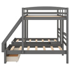 Full Over Twin & Twin Bunk Bed with Drawers